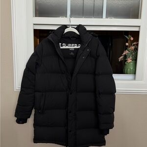 Aritzia Super Puff Mid Black Puffer Jacket